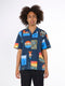 KnowledgeCotton Apparel - Boxed fit AOP short sleeved shirt - GOTS/Vegan